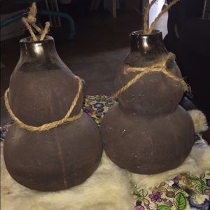 Decorative native jugs set of two